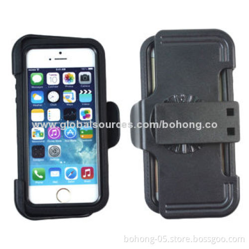 TPE + PC + PET Holder Cases for iPhone 5s, Inside Bottom is Transparent Toughened Protect Glass